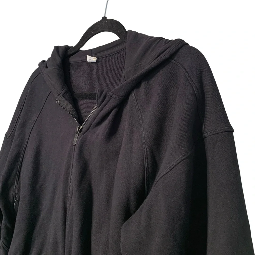 Lululemon Hugged Waist Zip Hoodie Black Cropped Jacket Size 8 - Picture 2 of 16